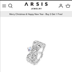 Arsis Silver Meteorite Wide Ring
